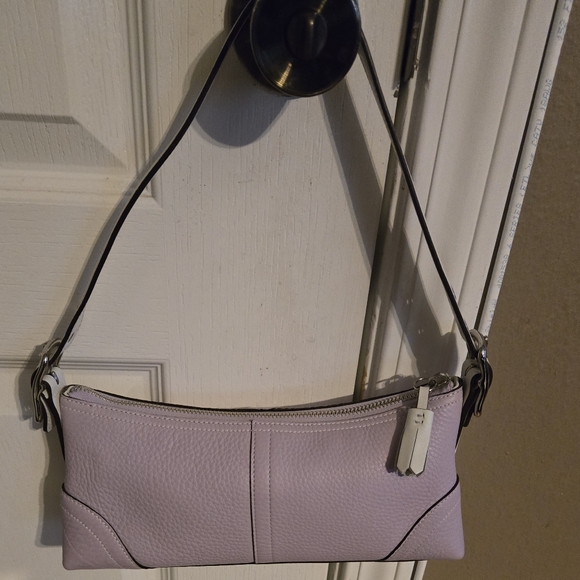 Coach Demi Baguette Bag Lavender With White Strap 10684